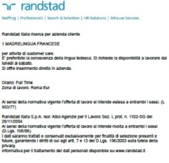 randstad madrelingua francese