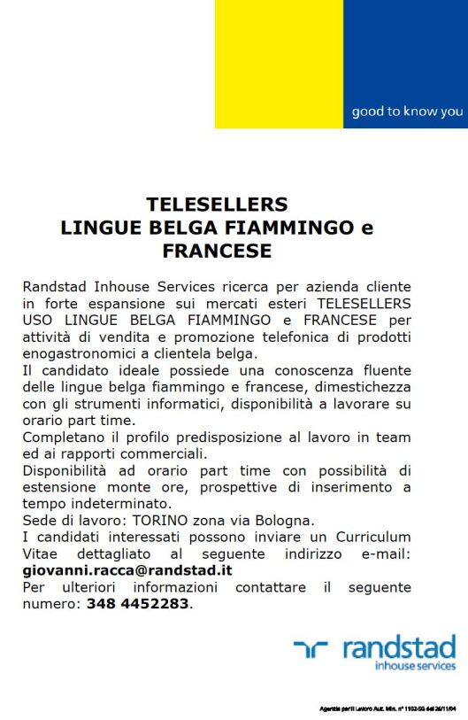 LOCANDINA TELESELLERS BELGA FIAMMINGO FRANCESE