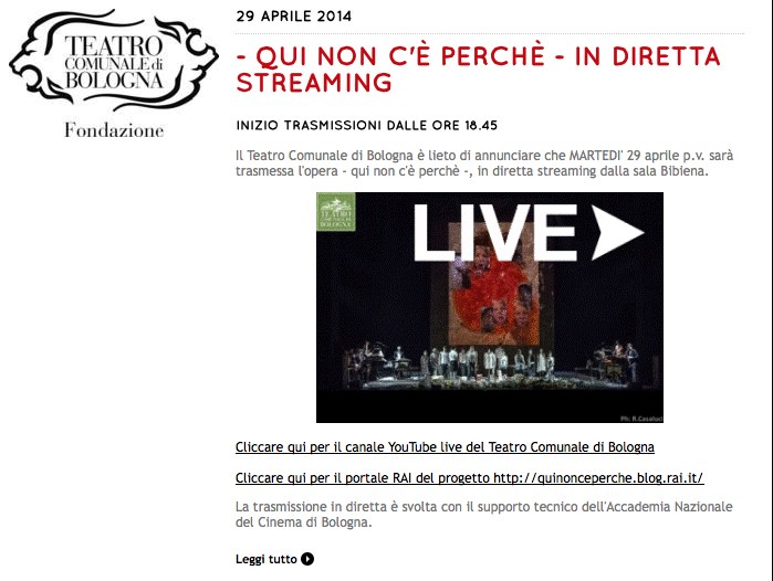 - QUI NON C'È PERCHÉ -ANDREA MOLINOLibretto di Giorgio van Straten