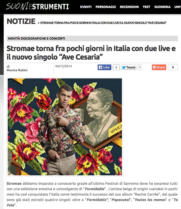 Stromae in italia 15 - 17 dicembre 2014